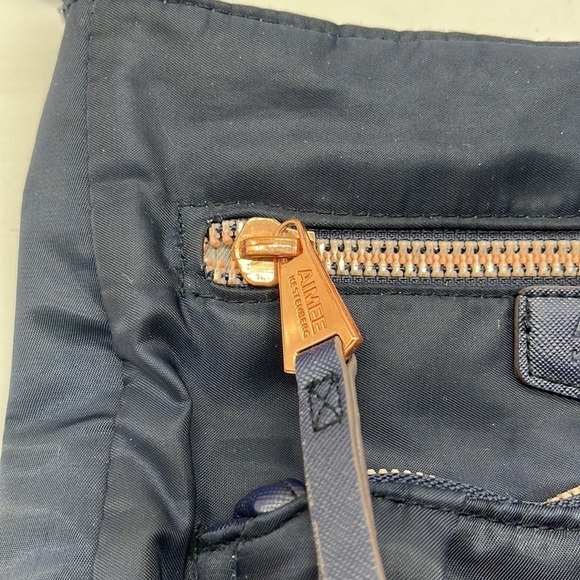 Aimee Kestenberg Navy Blue Lightweight Crossbody Bag with rose gold accents - Picture 3 of 13